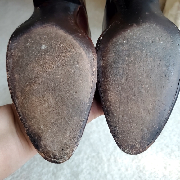 Lucchese Women Cowboy Western Leather Brown Black Cherry Boots 6.5 - Picture 8 of 11